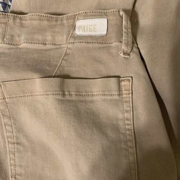 Paige Joggers Womens Size 27 Grosgrain Side Stripe Ankle Zip Color Vintage Oak - Picture 3 of 9